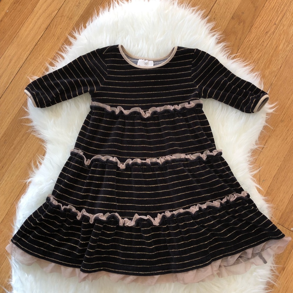 Hanna Andersson Velour Ruffle Twirly Dress